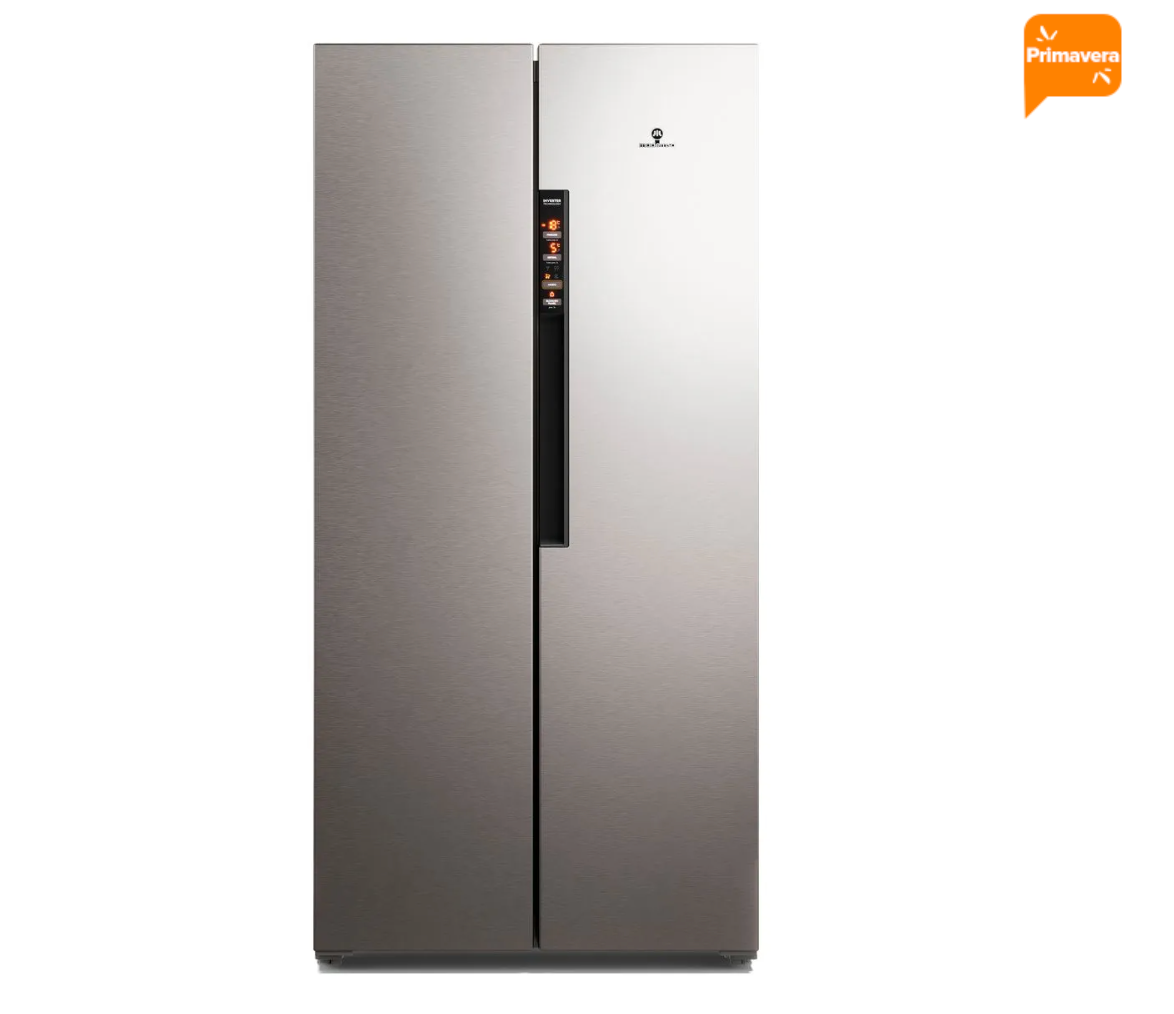 Refrigerador Mademsa 430L No Frost Side by Side Inverter Panel Digital MAS430 Inox