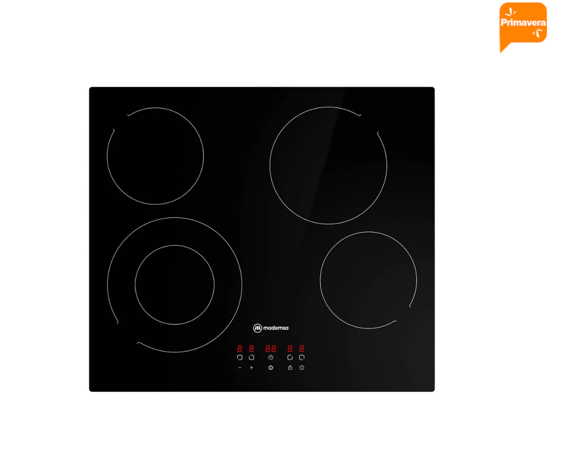 Encimera Eléctrica 4 Platos Mademsa Vitrocerámica VM4TR Negra