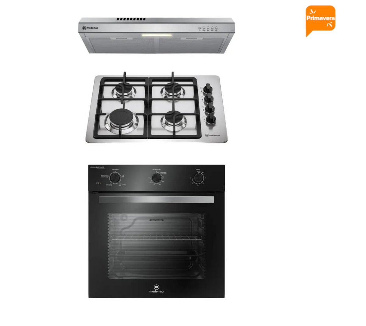 Kit Empotrable Horno OM6TB + Encimera a Gas KM4CX + Campana DM6SS