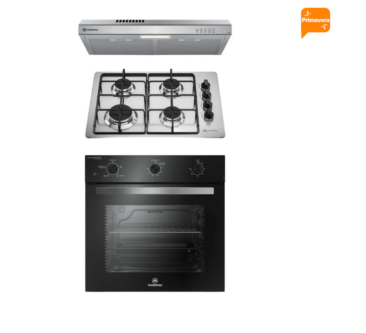 Kit empotrable Horno OM6TB + Encimera a Gas KM4GX + Campana DM6SS